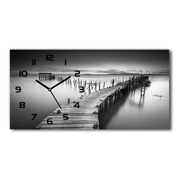 Horizontal wall clock Wooden pier