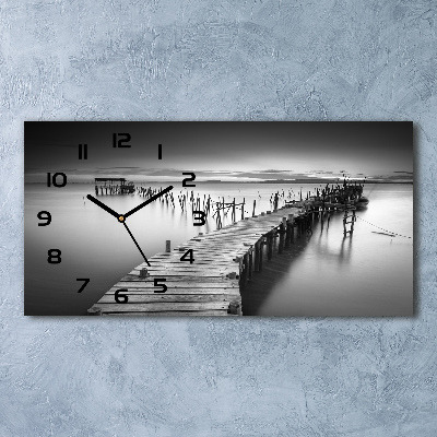 Horizontal wall clock Wooden pier