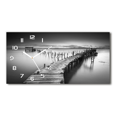 Horizontal wall clock Wooden pier