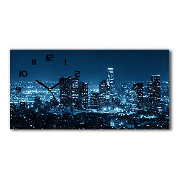 Horizontal wall clock Los Angeles at night