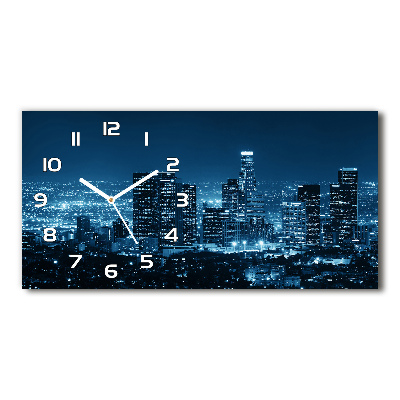 Horizontal wall clock Los Angeles at night