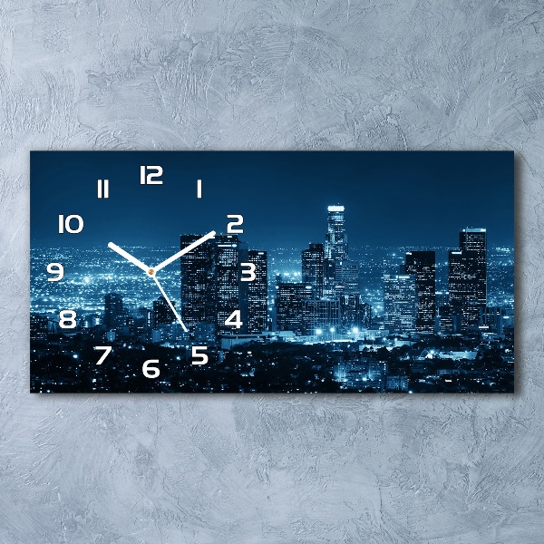 Horizontal wall clock Los Angeles at night