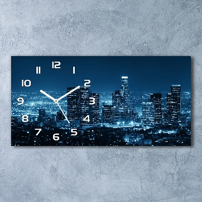 Horizontal wall clock Los Angeles at night