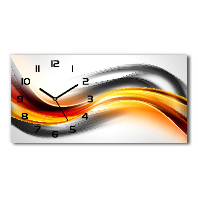 Horizontal rectangular wall clock Wave abstraction