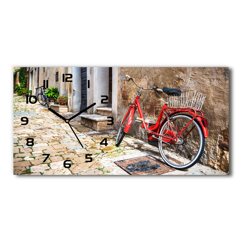 Horizontal wall clock Red bike