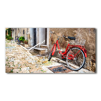 Horizontal wall clock Red bike