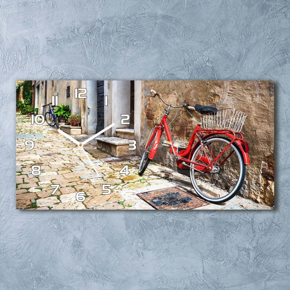 Horizontal wall clock Red bike