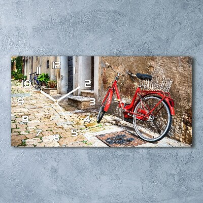 Horizontal wall clock Red bike