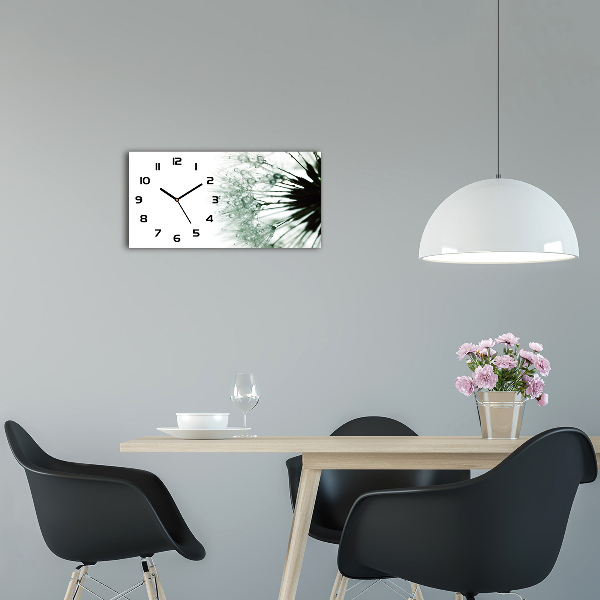 Horizontal rectangular wall clock Dandelion seeds