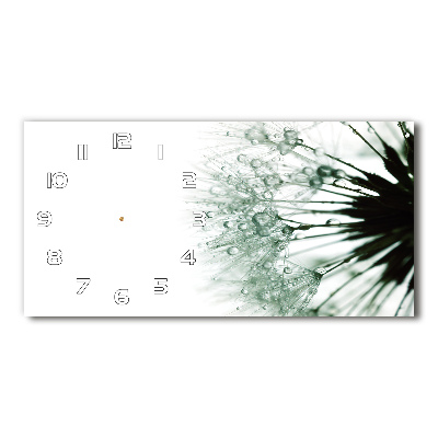 Horizontal rectangular wall clock Dandelion seeds