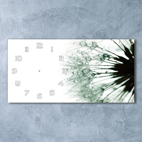 Horizontal rectangular wall clock Dandelion seeds