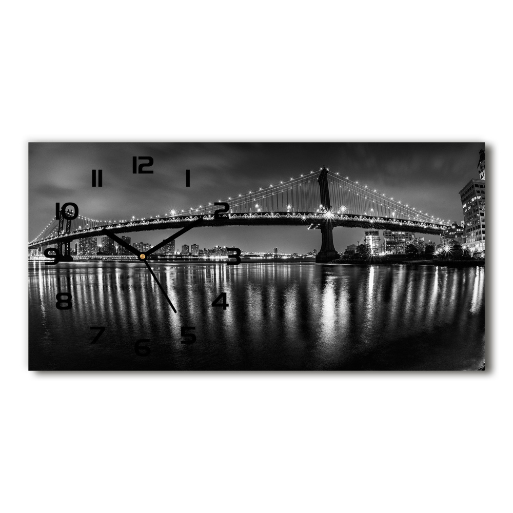 Horizontal wall clock Manhattan at night