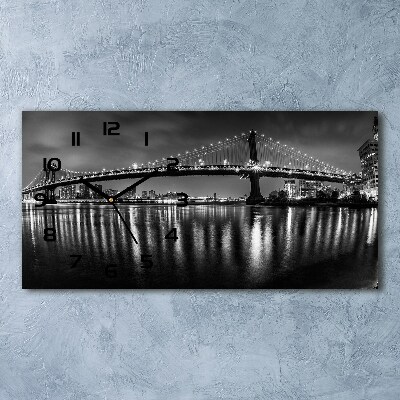 Horizontal wall clock Manhattan at night