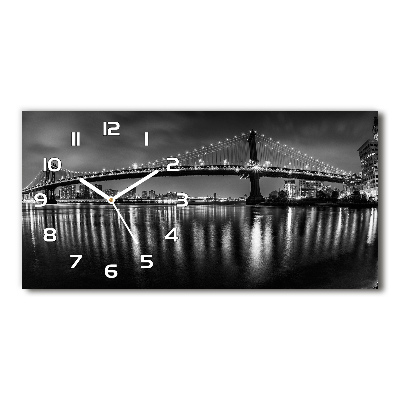 Horizontal wall clock Manhattan at night