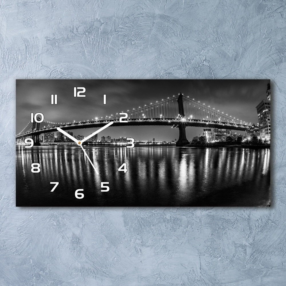 Horizontal wall clock Manhattan at night