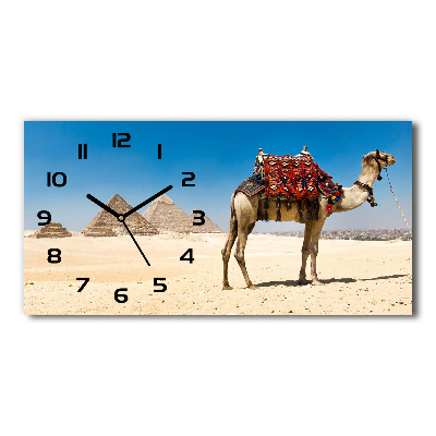 Horizontal rectangular wall clock A camel in Cairo