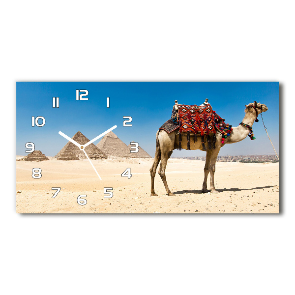 Horizontal rectangular wall clock A camel in Cairo