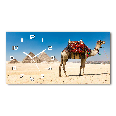 Horizontal rectangular wall clock A camel in Cairo