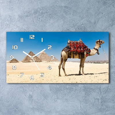 Horizontal rectangular wall clock A camel in Cairo