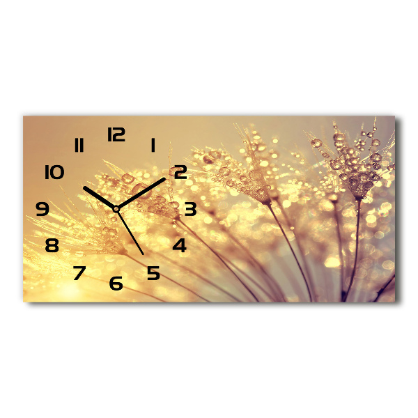 Horizontal wall clock Dandelion seeds