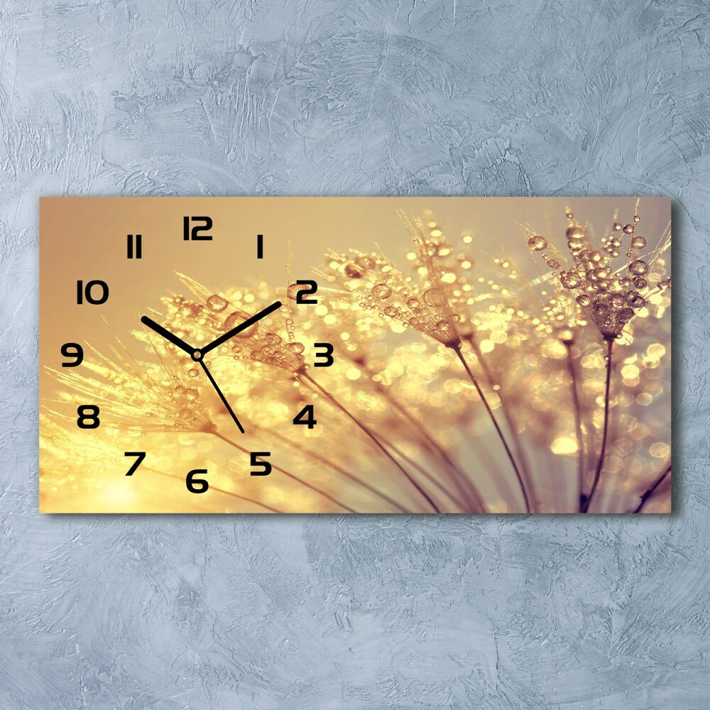 Horizontal wall clock Dandelion seeds