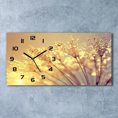 Horizontal wall clock Dandelion seeds