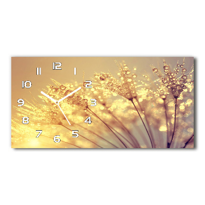 Horizontal wall clock Dandelion seeds