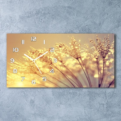 Horizontal wall clock Dandelion seeds