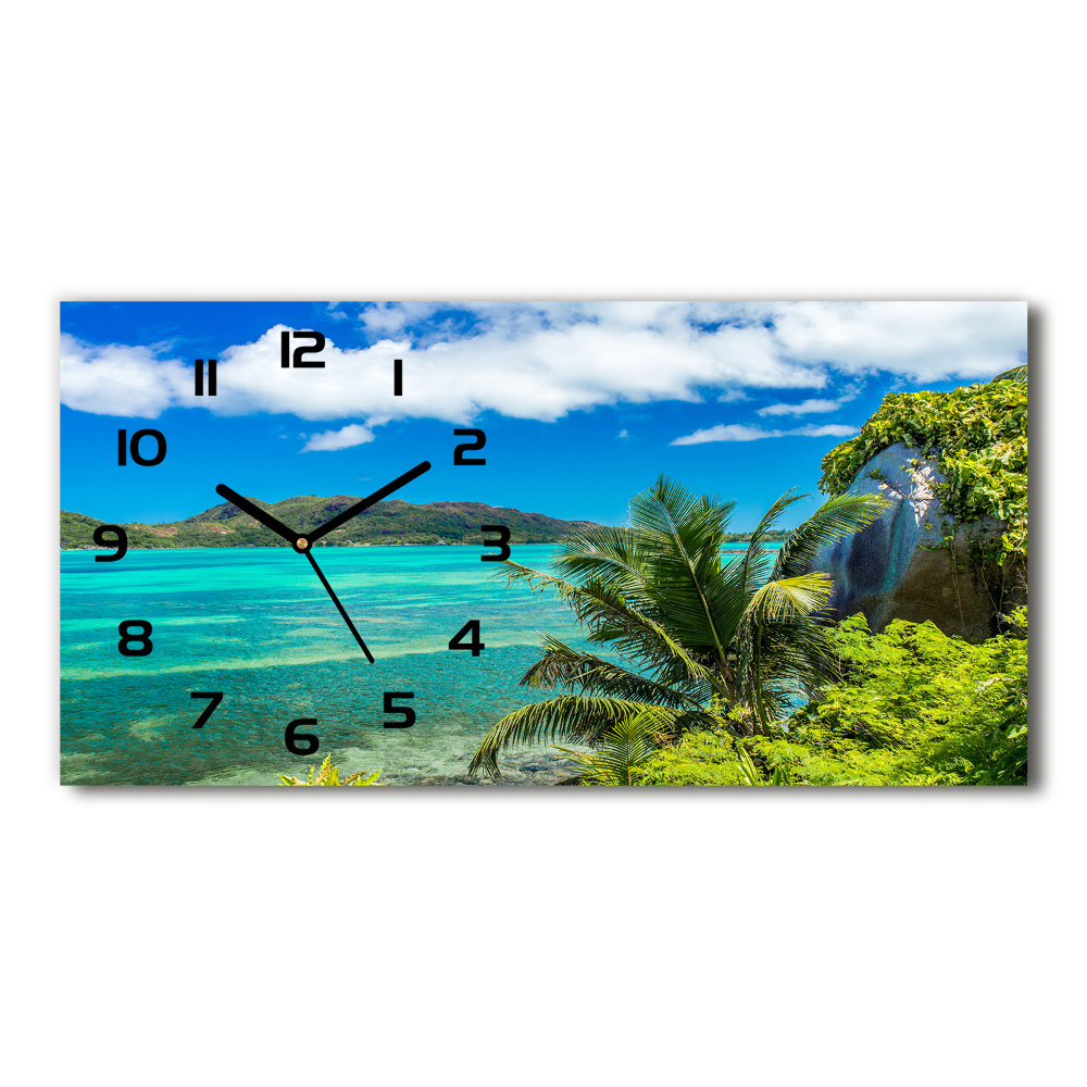 Horizontal wall clock Seychelles coast