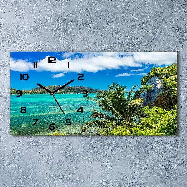 Horizontal wall clock Seychelles coast