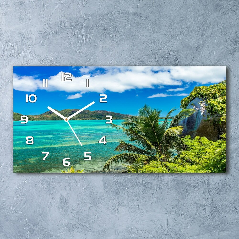 Horizontal wall clock Seychelles coast