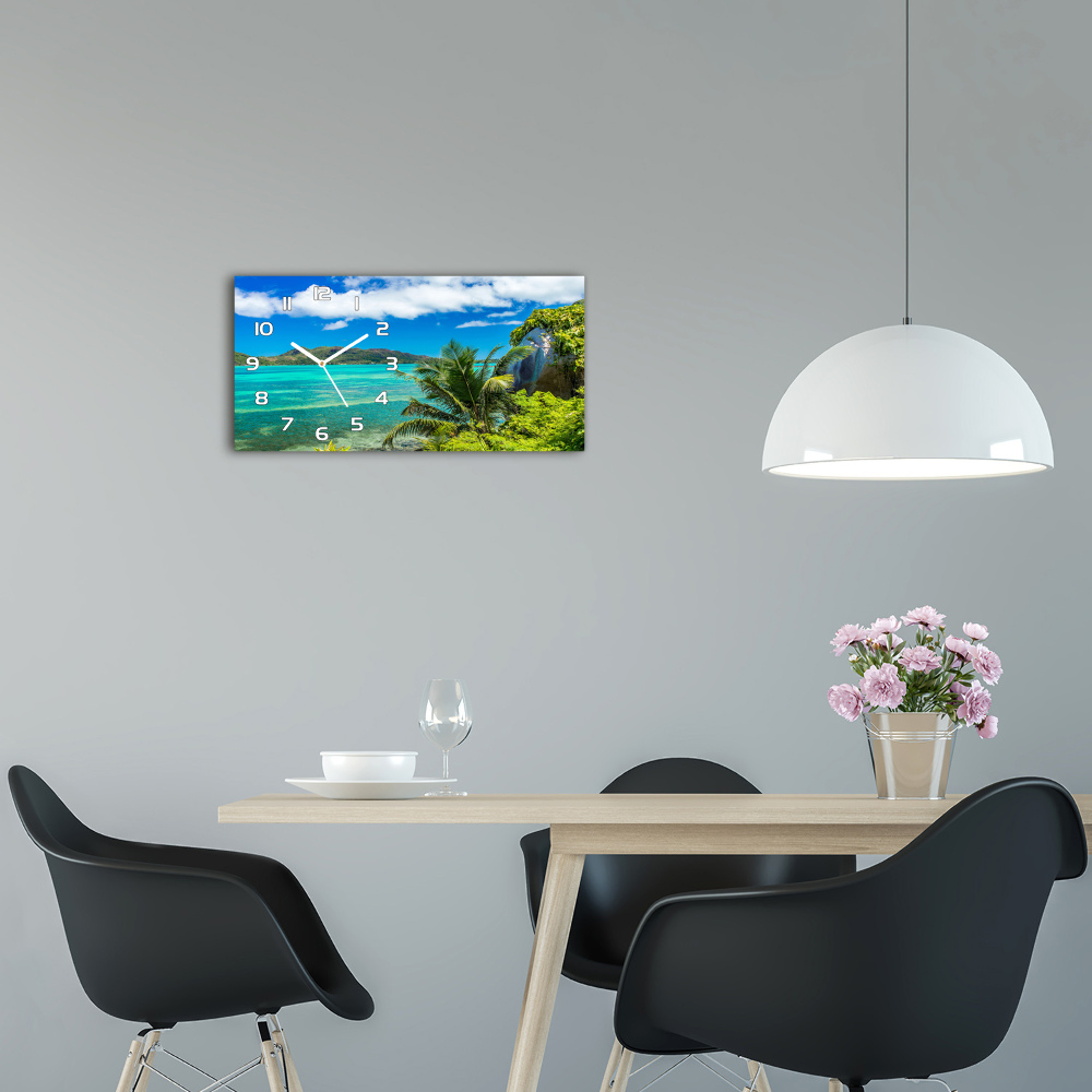 Horizontal wall clock Seychelles coast