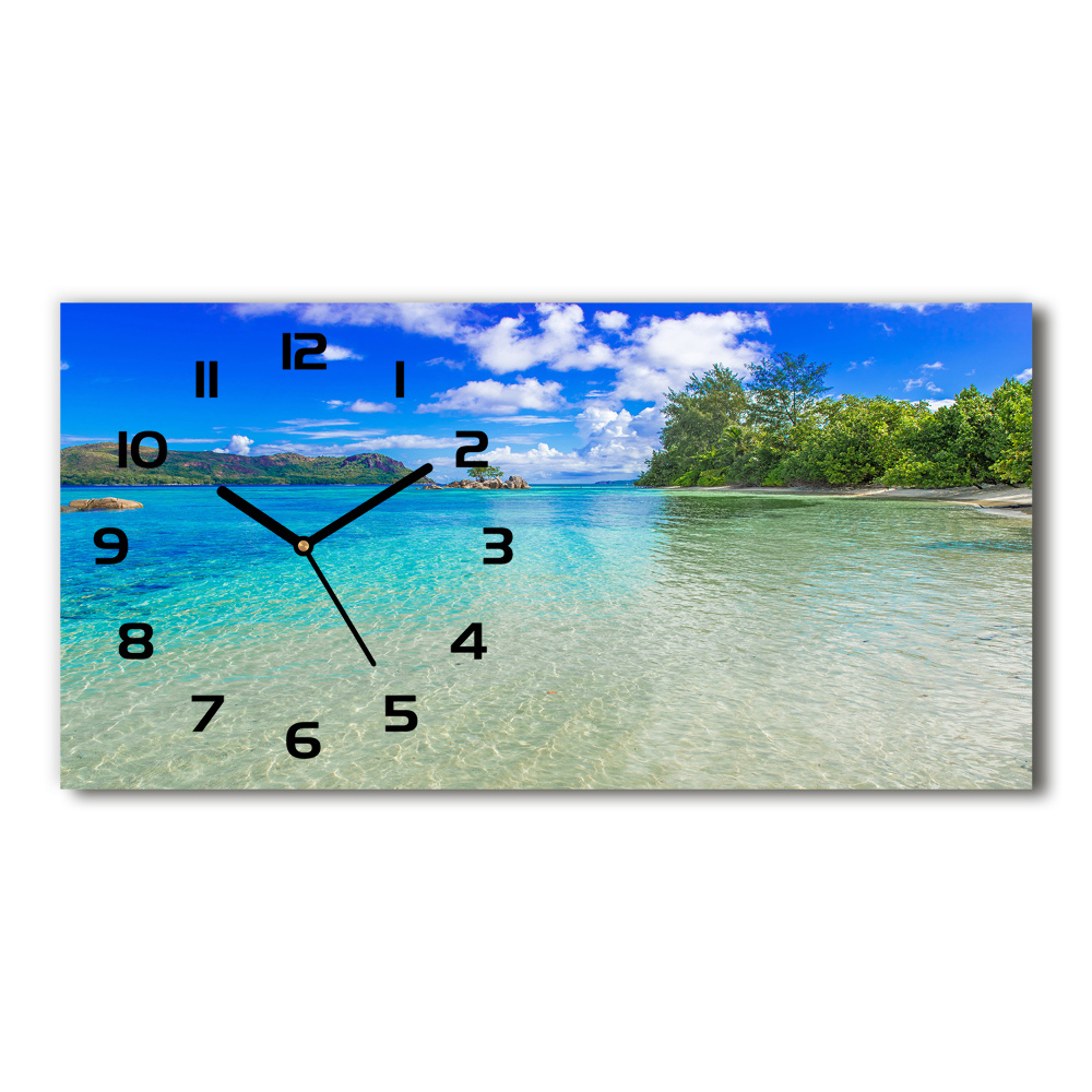 Horizontal wall clock Seychelles beach