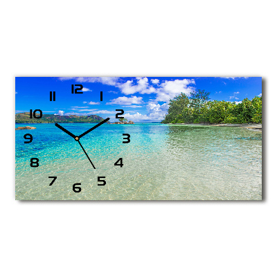 Horizontal wall clock Seychelles beach