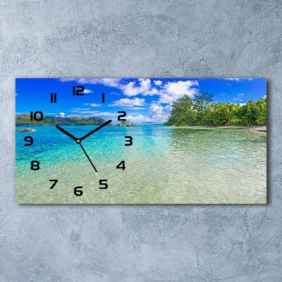 Horizontal wall clock Seychelles beach