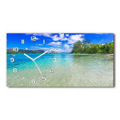 Horizontal wall clock Seychelles beach