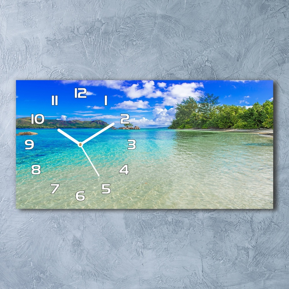 Horizontal wall clock Seychelles beach