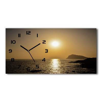 Horizontal wall clock Sunset sea