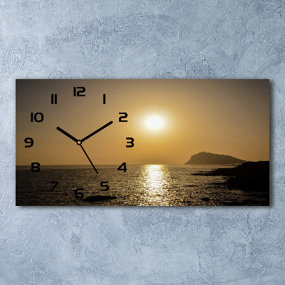 Horizontal wall clock Sunset sea