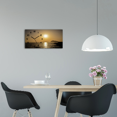 Horizontal wall clock Sunset sea