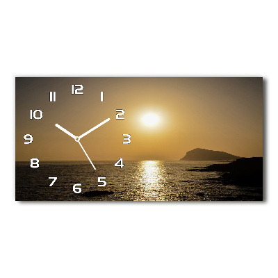 Horizontal wall clock Sunset sea