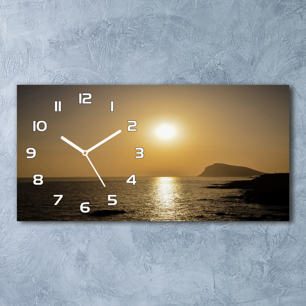 Horizontal wall clock Sunset sea