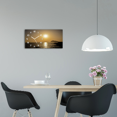 Horizontal wall clock Sunset sea