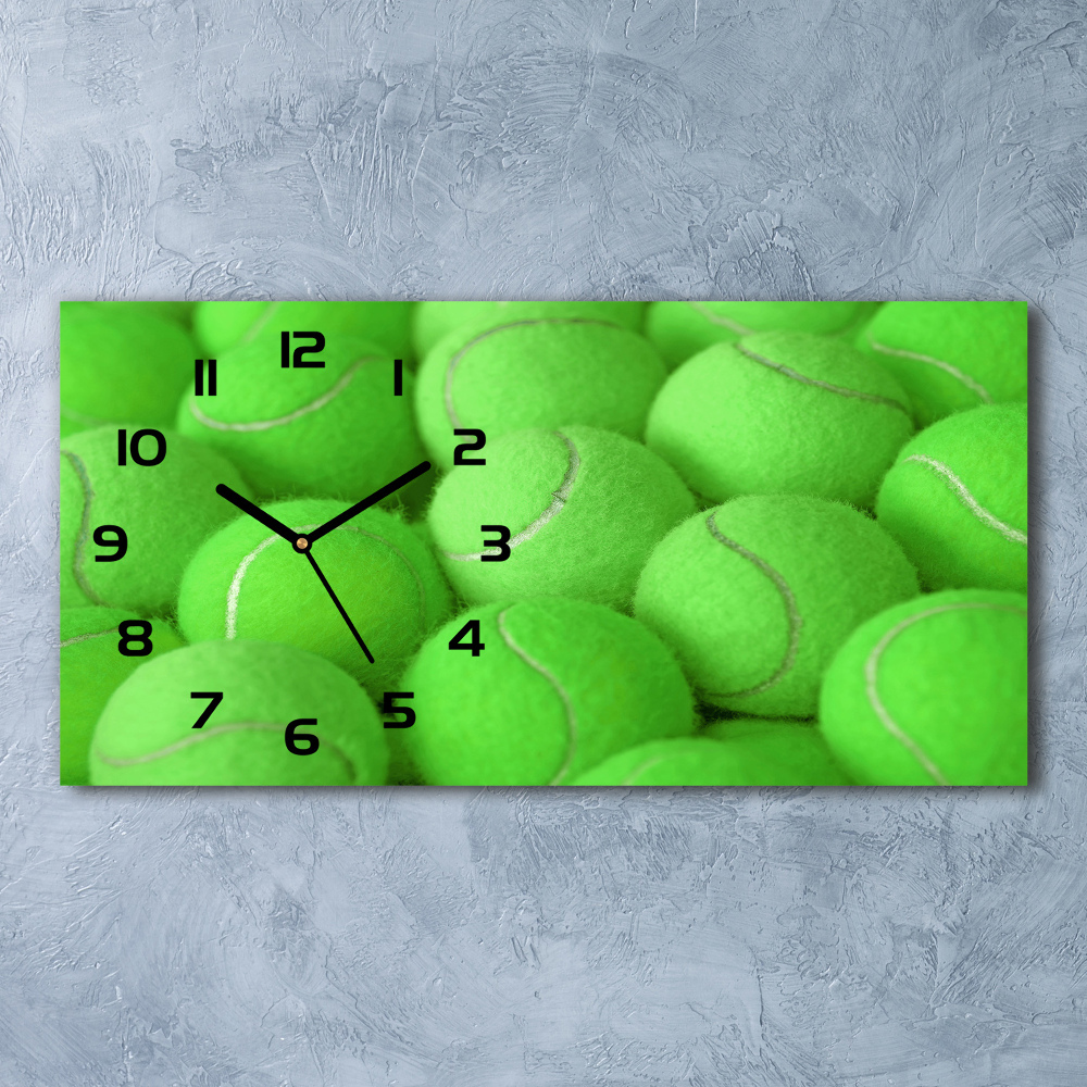 Horizontal wall clock Tennis balls