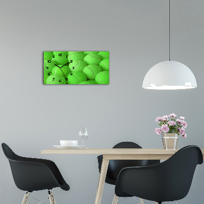 Horizontal wall clock Tennis balls