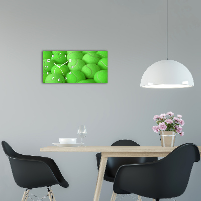 Horizontal wall clock Tennis balls