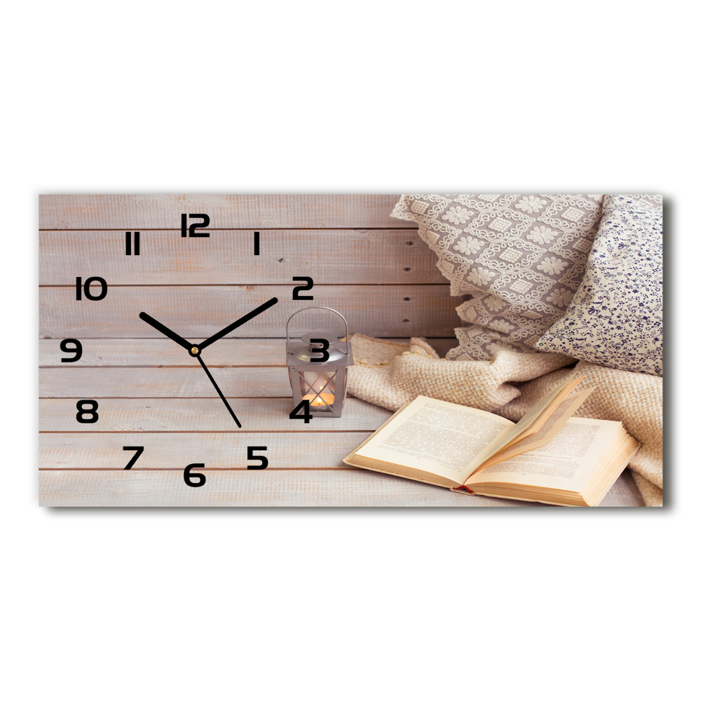 Horizontal wall clock Relax by the book