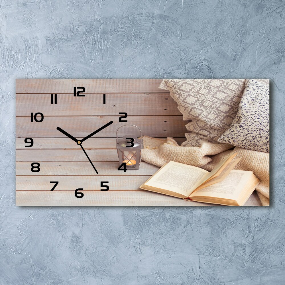 Horizontal wall clock Relax by the book