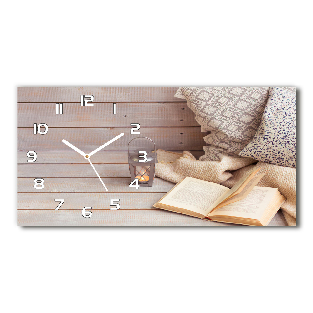 Horizontal wall clock Relax by the book