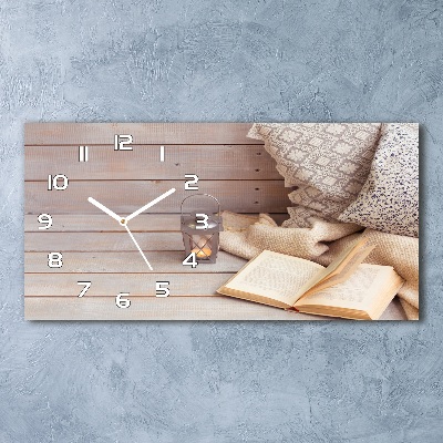 Horizontal wall clock Relax by the book